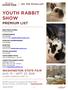 YOUTH RABBIT SHOW PREMIUM LIST WASHINGTON STATE FAIR AUG. 31 SEPT. 23, 2018 (CLOSED TUESDAYS & SEPT. 5)