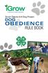 South Dakota 4-H Dog Project. dog. Obedience. Rule book
