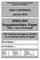 ENGLISH Supplementary Paper