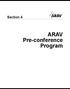 Section 4. ARAV Pre-conference Program