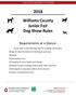Williams County Junior Fair Dog Show Rules