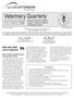 Veterinary Quarterly. Extension Veterinary Medicine College of Veterinary Medicine & Biomedical Sciences