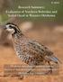 Research Summary: Evaluation of Northern Bobwhite and Scaled Quail in Western Oklahoma