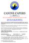 CANINE CAPERS April