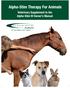 Alpha-Stim Therapy For Animals Veterinary Supplement to the Alpha-Stim M Owner s Manual