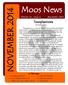Moos News NOVEMBER Toxoplasmosis. In This Issue: By Kristine Peters
