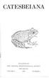 CATESBEIANA BULLETIN OF THE VIRGINIA HERPETOLOGICAL SOCIETY ISSN VOLUMES 1988 NUMBER 1