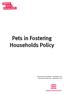 Pets in Fostering Households Policy