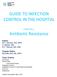 GUIDE TO INFECTION CONTROL IN THE HOSPITAL. Antibiotic Resistance