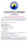 CANINE CAPERS February