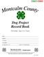 Dog Project Record Book